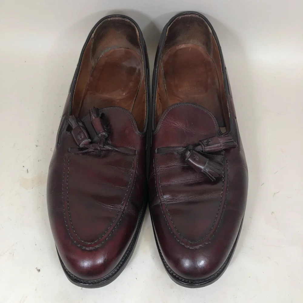 Alden X Brooks Brothers Oxblood Calfskin Tassel Loafers Size 12 C Made In USA